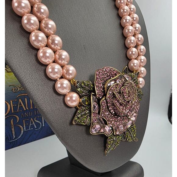 Heidi Daus "Enchanted Beauty" Disney-Commissioned Rose Necklace & Ring Set-NIB - Picture 7 of 16